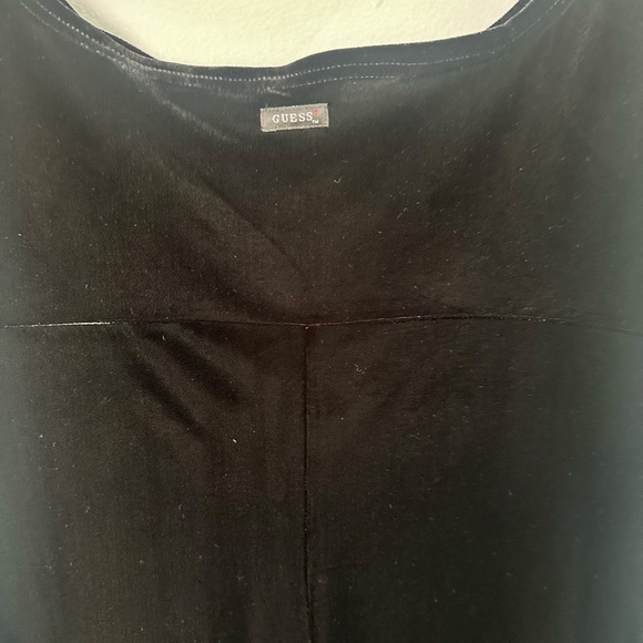 (Y2K) VINTAGE VELVET BLACK GUESS FIT-FORMING DRESS - Picture 5 of 7